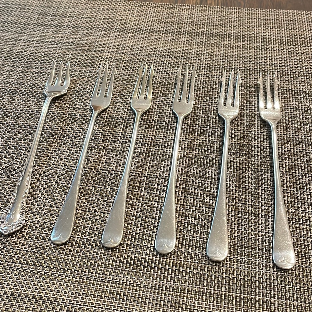 Vintage sterling plated lobster or crab forks